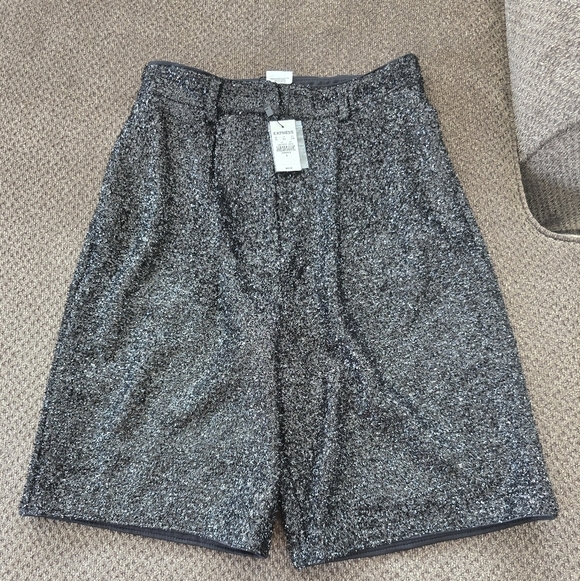 $80 EXPRESS Shorts Women Sz 4 Black High Rise Sequin Black Evening Bermuda - Picture 4 of 15